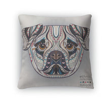 Load image into Gallery viewer, Throw Pillow, Ethnic Patterned Head Of Pugdog